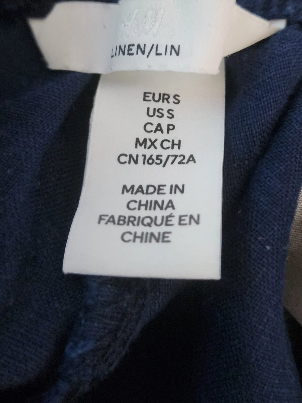 H&M Navy Wide Leg Linen-Blend Pants Sz SMALL